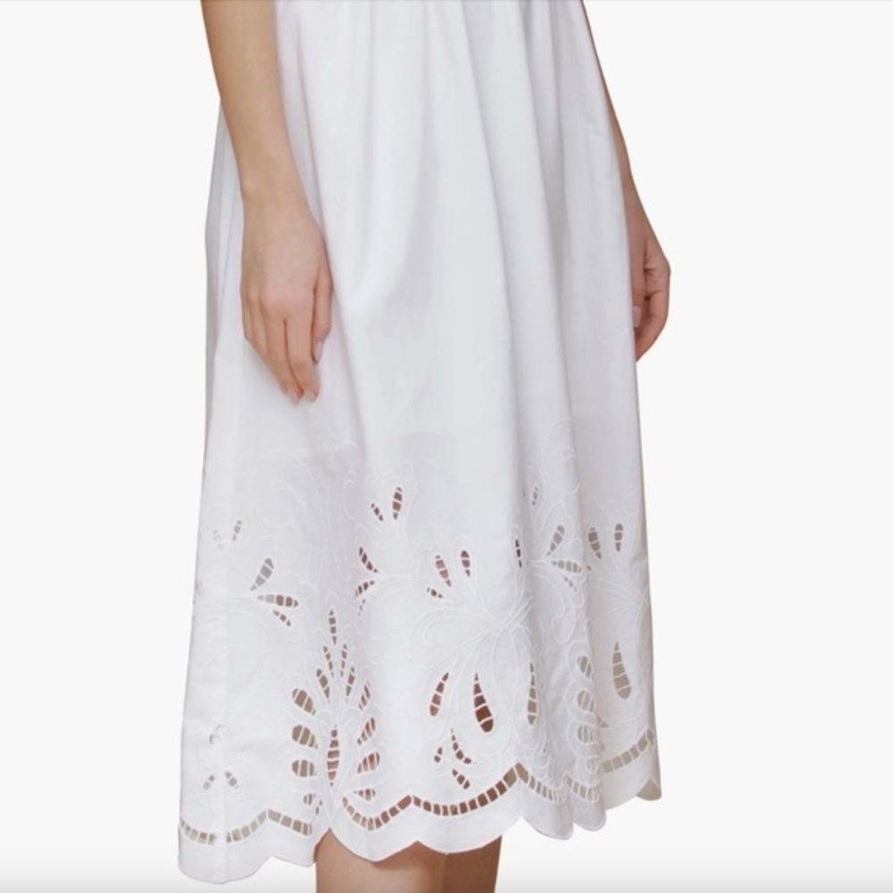 Avec Les Filles White 100% Cotton Romantic Embroidered Summer Dress (Size 4) - Picture 4 of 4